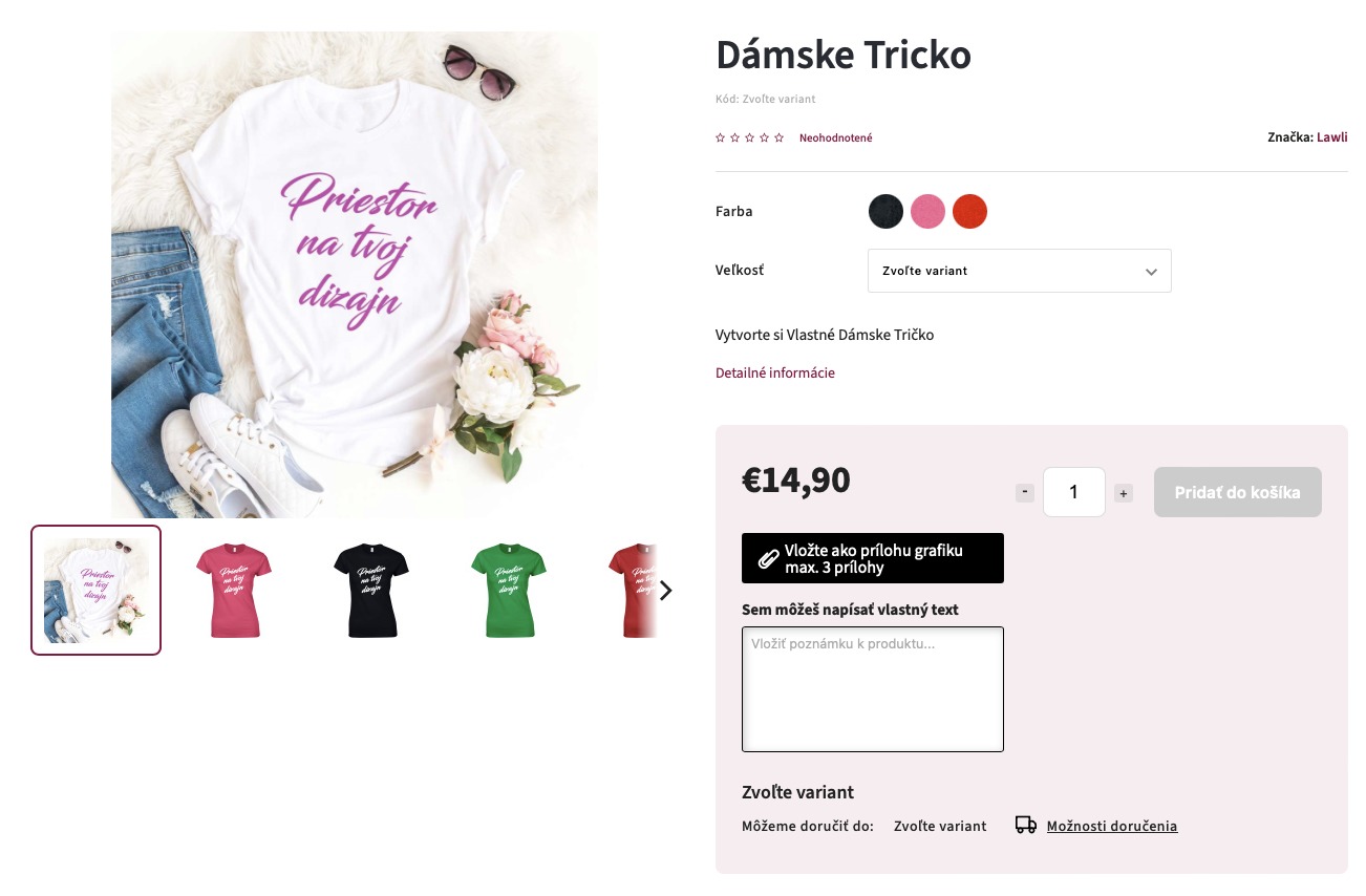 tricka-s-potlacou-shoptet Predač zákazkového textilu na Shoptete.